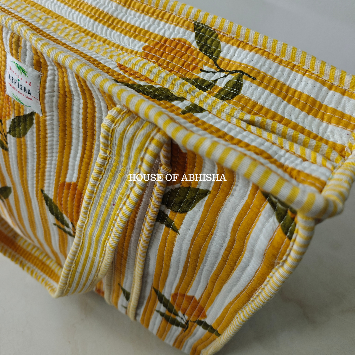 Lemon Rush Quilted Cotton Tote Bag