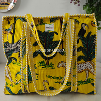 Jungle Mela Quilted Cotton Tote Bag