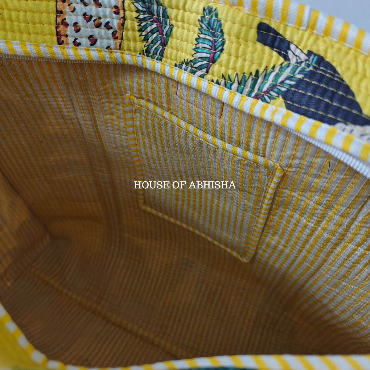 Jungle Mela Quilted Cotton Tote Bag