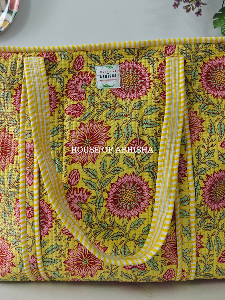 Madhumalti Quilted Cotton Tote Bag