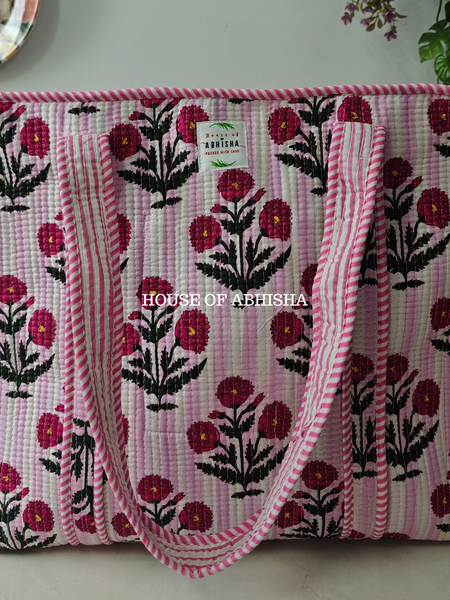 Rosalie Quilted Cotton Tote Bag
