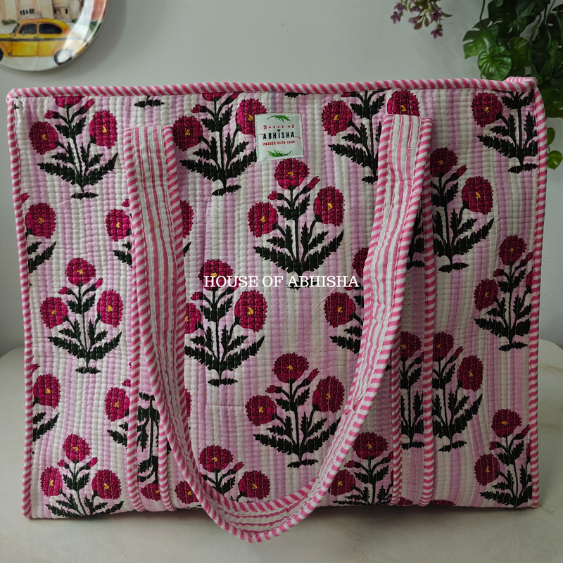 Rosalie Quilted Cotton Tote Bag