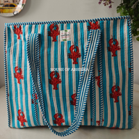 Lobster World Quilted Cotton Tote Bag