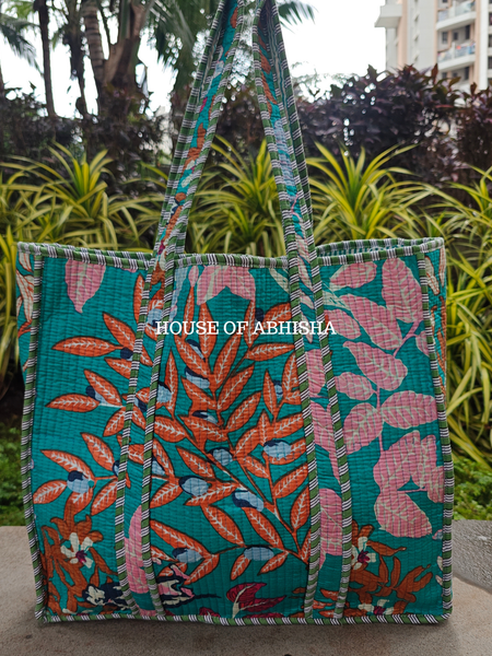 Wild Tropics Quilted Cotton Tote Bag