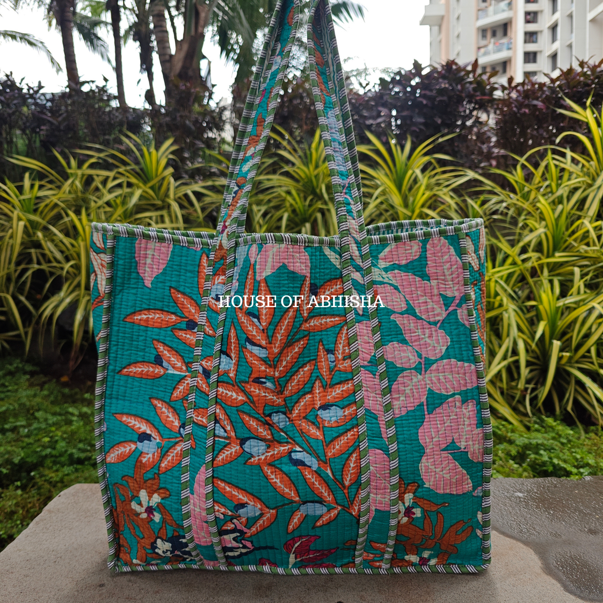 Wild Tropics Quilted Cotton Tote Bag
