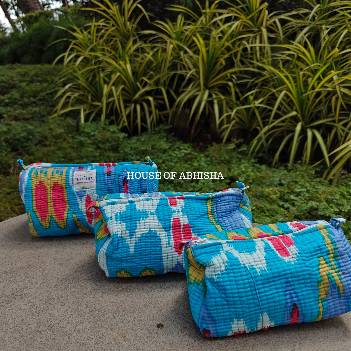 Tarang Quilted Utility Pouches - Set of 3