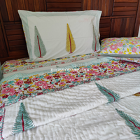 Bageecha Handblock Bedsheet + Quilt Combo Set