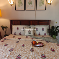 Noor Bagh Handblock Bedsheet + Quilt Combo Set