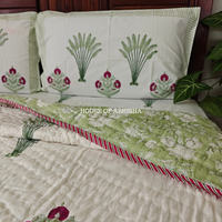 Riwaayat Handblock Bedsheet + Quilt Combo Set