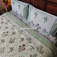 Island Beauty Handblock Bedsheet + Quilt Combo Set