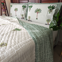 Vanika Handblock Bedsheet + Quilt Combo Set