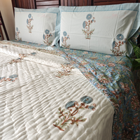 Aprajita Handblock Bedsheet + Quilt Combo Set