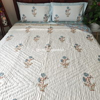 Aprajita Handblock Bedsheet + Quilt Combo Set