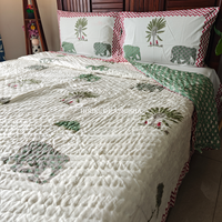 Royal Jaipur Handblock Bedsheet + Quilt Combo Set