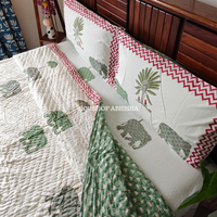 Royal Jaipur Handblock Bedsheet + Quilt Combo Set
