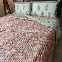 Rangrez Handblock Bedsheet + Quilt Combo Set