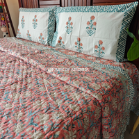 Rangrez Handblock Bedsheet + Quilt Combo Set