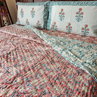 Rangrez Handblock Bedsheet + Quilt Combo Set