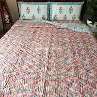 Rangrez Handblock Bedsheet + Quilt Combo Set