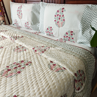 Madhuban Handblock Bedsheet + Quilt Combo Set