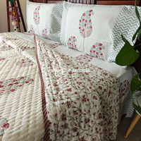 Madhuban Handblock Bedsheet + Quilt Combo Set