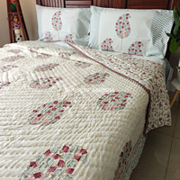 Madhuban Handblock Bedsheet + Quilt Combo Set
