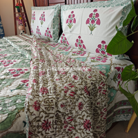 The Bagh Handblock Bedsheet + Quilt Combo Set