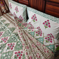 The Bagh Handblock Bedsheet + Quilt Combo Set