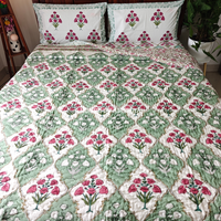 The Bagh Handblock Bedsheet + Quilt Combo Set