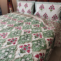 The Bagh Handblock Bedsheet + Quilt Combo Set