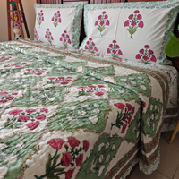 The Bagh Handblock Bedsheet + Quilt Combo Set