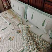 Parijat Handblock Bedsheet + Quilt Combo Set