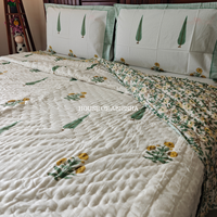Parijat Handblock Bedsheet + Quilt Combo Set