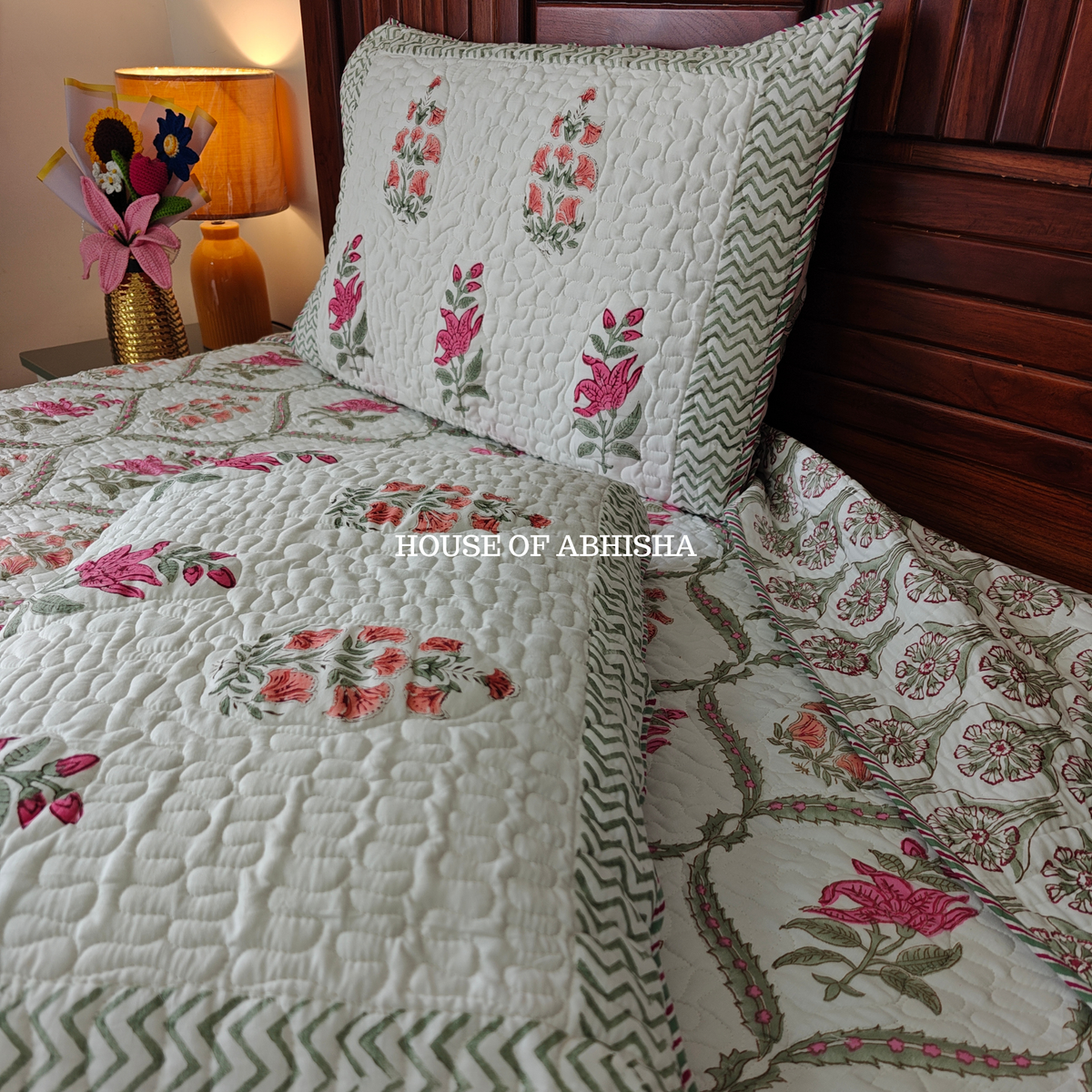 Rani Bagh Quilted Cotton Reversible Bedcover