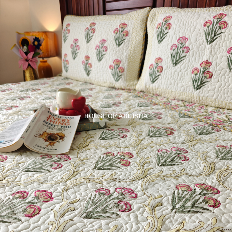 Rangoli Quilted Cotton Reversible Bedcover