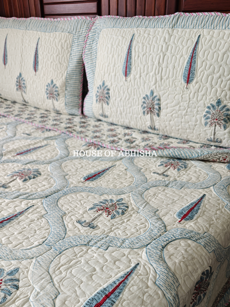 Aurelia Quilted Cotton Reversible Bedcover