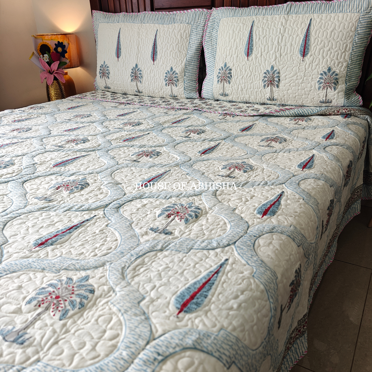 Aurelia Quilted Cotton Reversible Bedcover