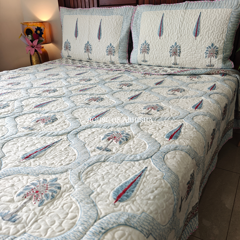 Aurelia Quilted Cotton Reversible Bedcover