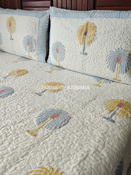 Eden Bloom Quilted Cotton Reversible Bedcover