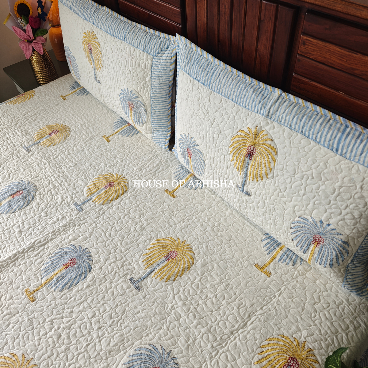 Eden Bloom Quilted Cotton Reversible Bedcover