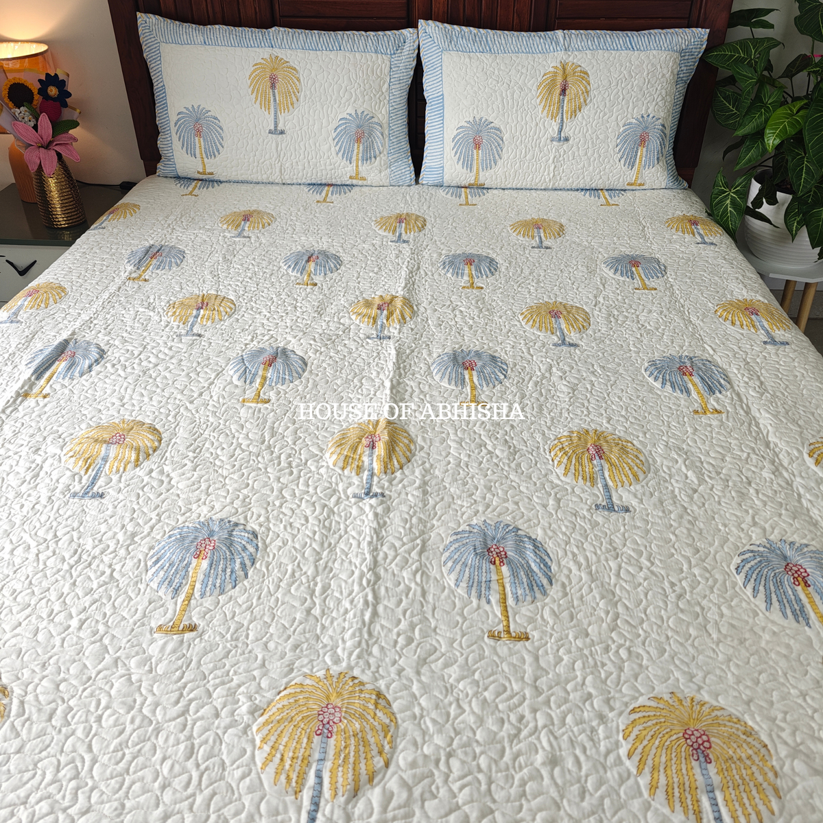 Eden Bloom Quilted Cotton Reversible Bedcover