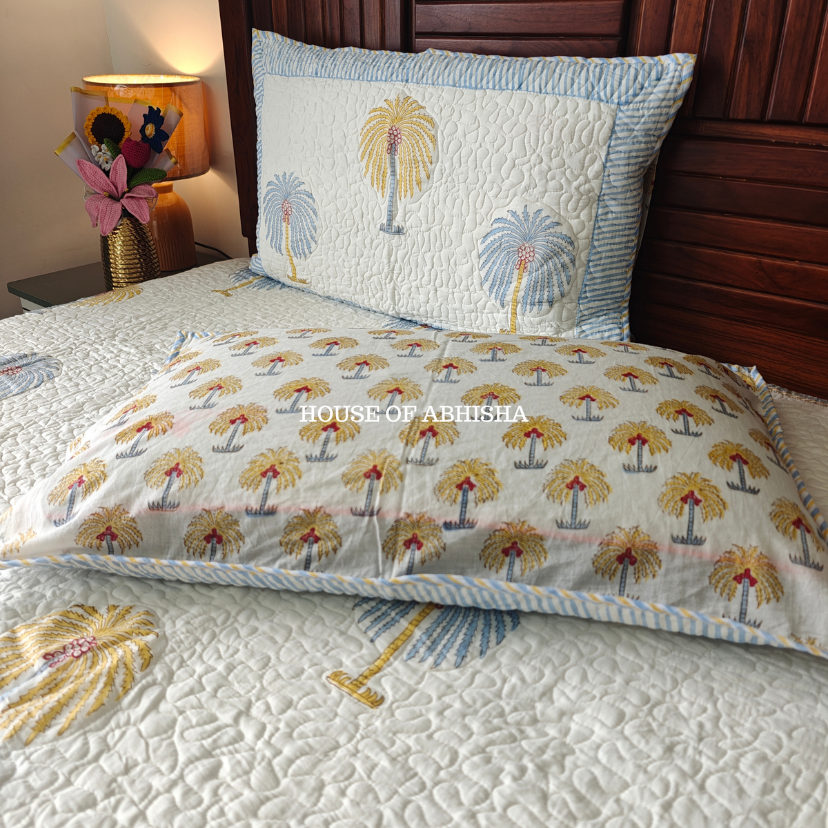 Eden Bloom Quilted Cotton Reversible Bedcover