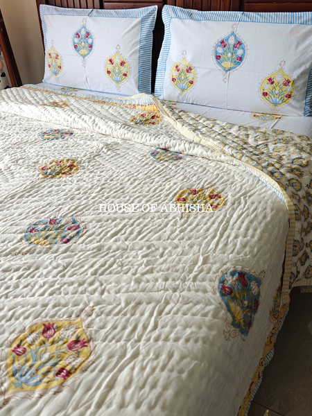 Madhavi Reversible Organic Mulmul Cotton Quilt