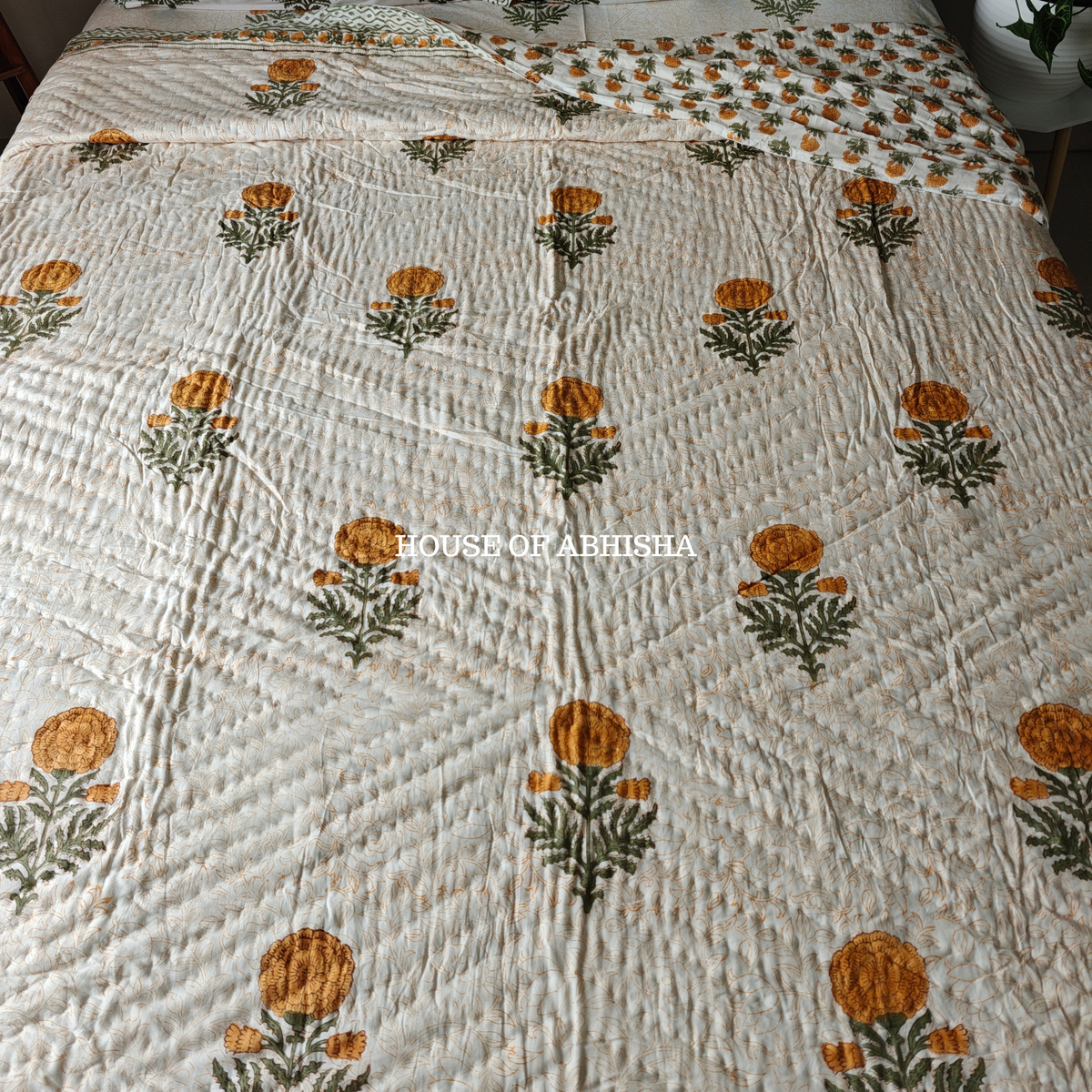 Genda Phool Reversible Organic Mulmul Cotton Quilt