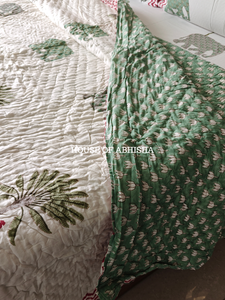 Royal Heritage Reversible Organic Mulmul Cotton Quilt