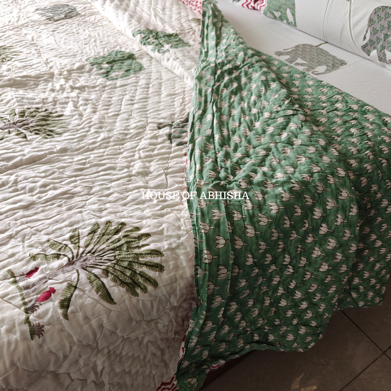 Royal Heritage Reversible Organic Mulmul Cotton Quilt