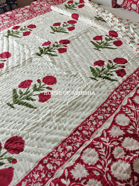Gul-e-Bahar Reversible Organic Mulmul Cotton Quilt