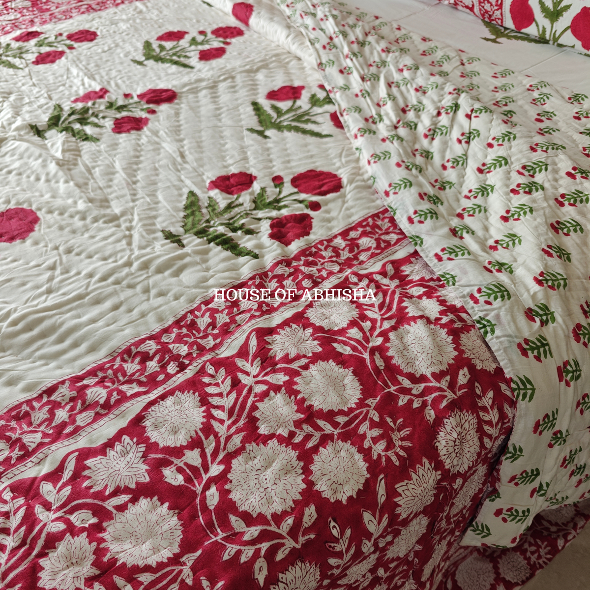 Gul-e-Bahar Reversible Organic Mulmul Cotton Quilt