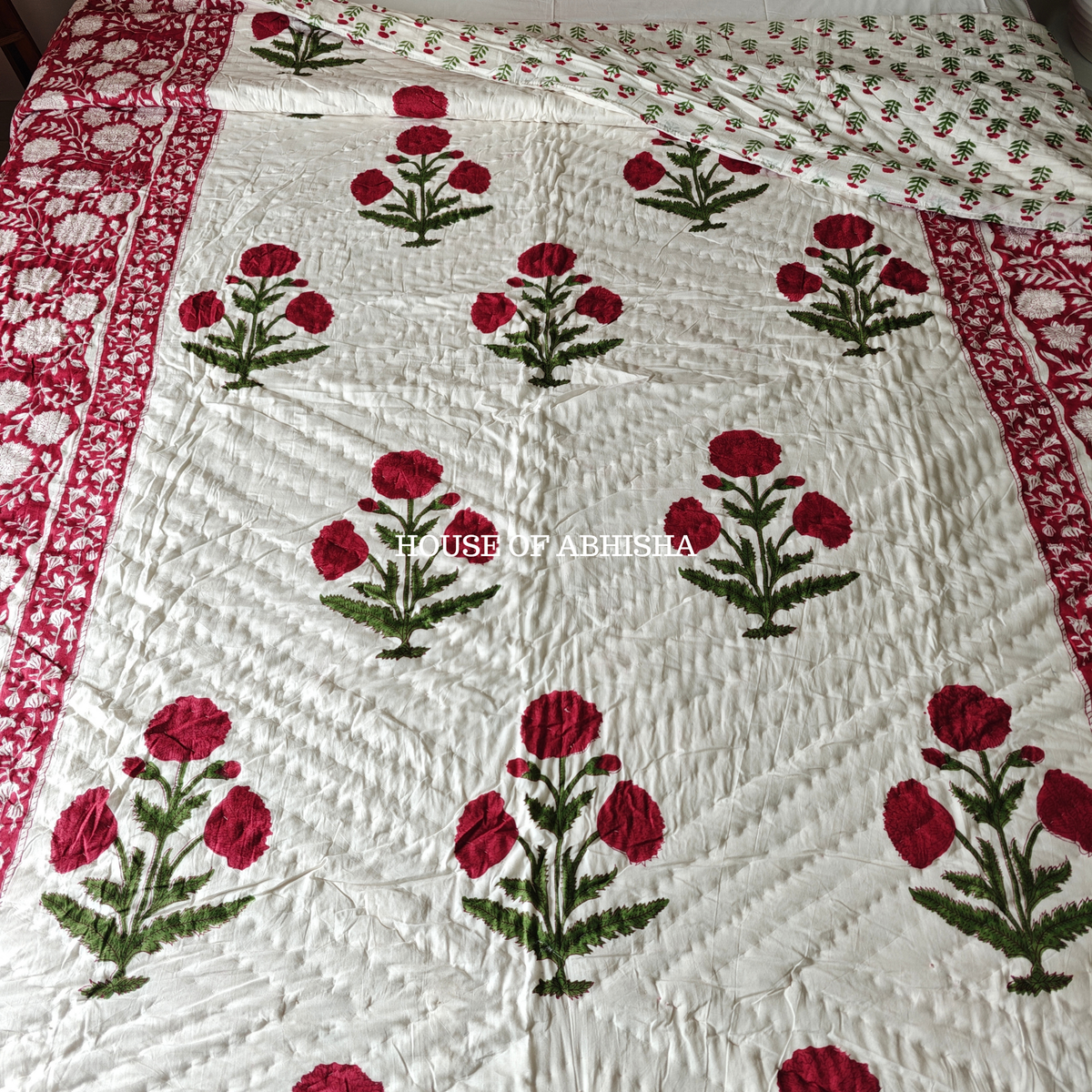 Gul-e-Bahar Reversible Organic Mulmul Cotton Quilt