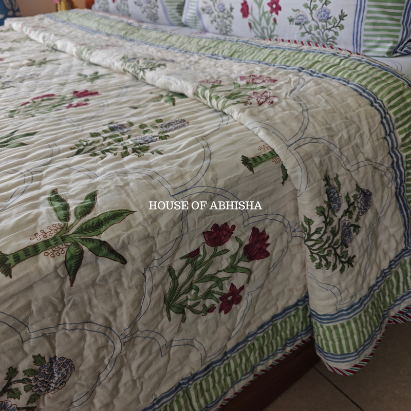 Island Beauty Reversible Organic Mulmul Cotton Quilt